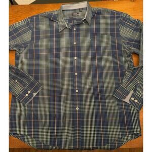 IZOD Shirt Mens XXL Gingham Check Long Sleeve Button Down